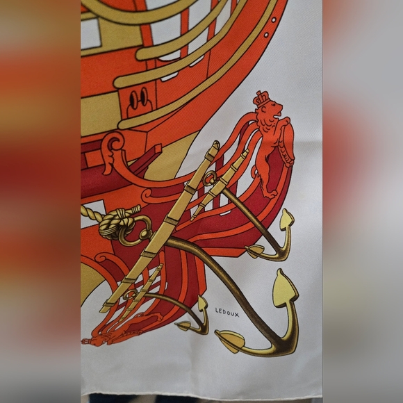 Hermes Silk Scarf Philippe Ledoux Proues Limited Edition Rare - Picture 5 of 5